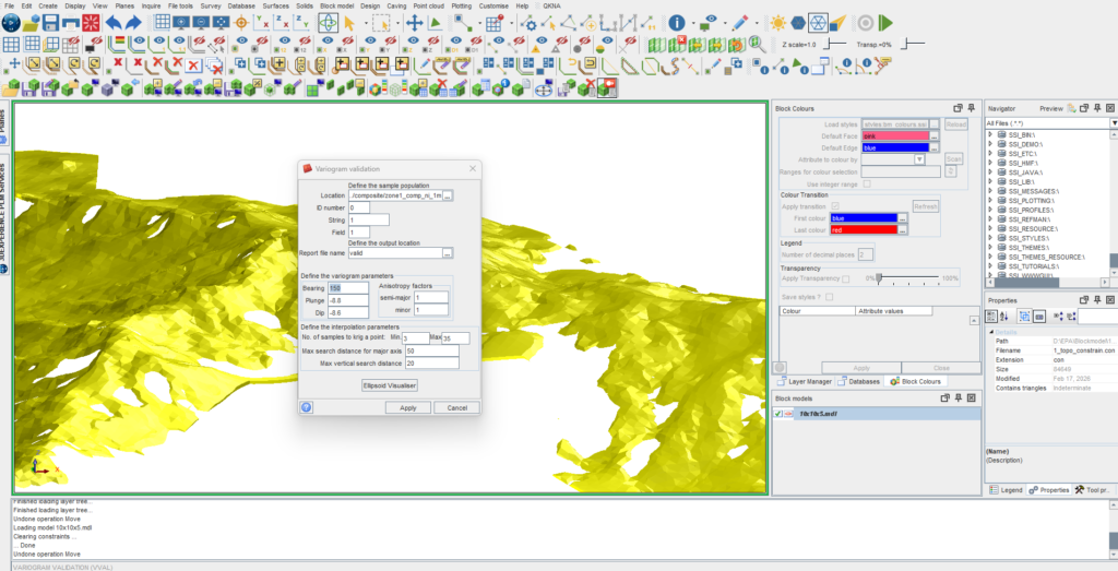 Surpac Variogram Validation