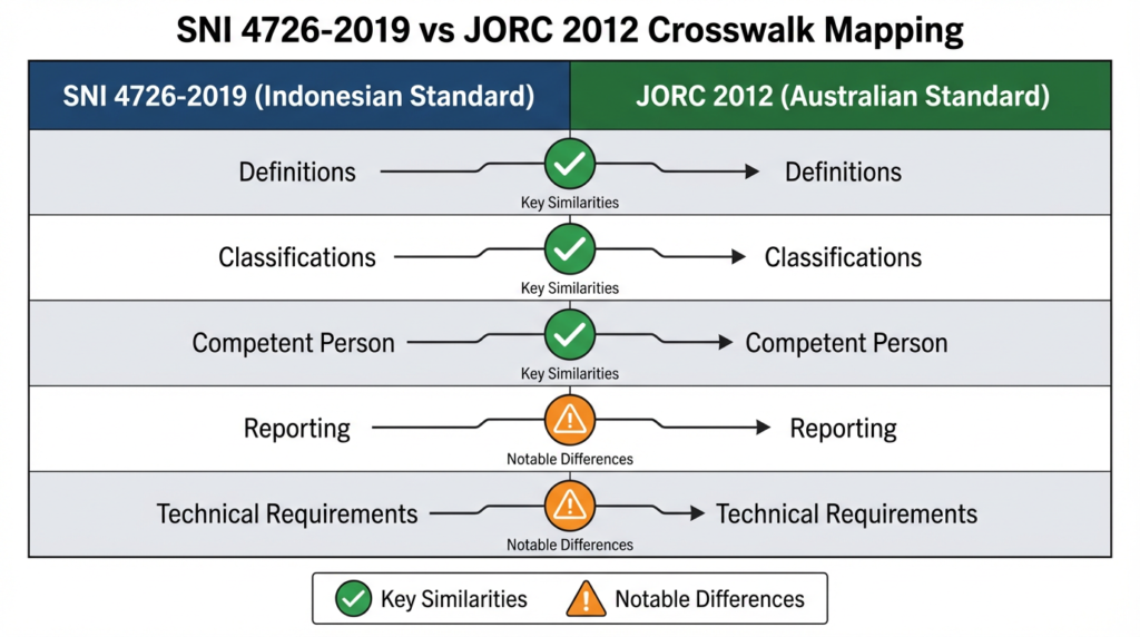SNI 4726-2019 vc JORC 2012 Crosswalk Mapping